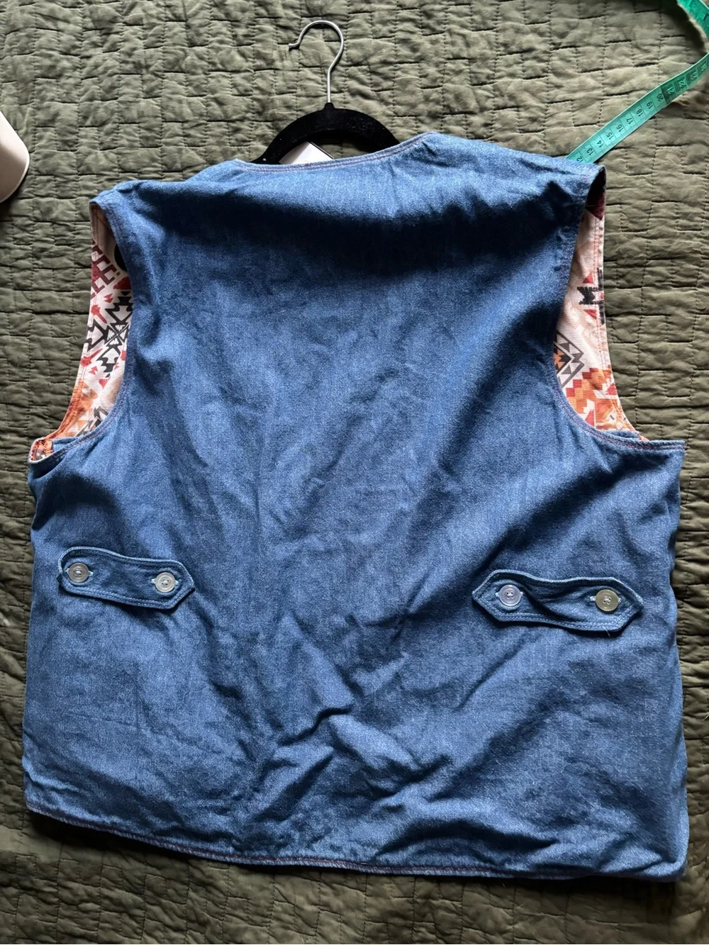 vintage West Cal .45 reversible western vest  70s/80s